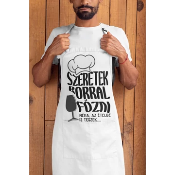 Szeretek borral főzni kötény