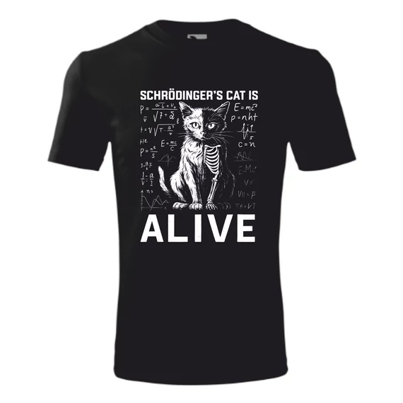 Schrödringer macskája póló-Vicces egyedi nyomtatott póló