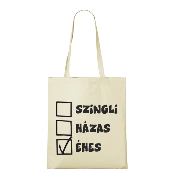 textiltáska szingli-házas-éhes