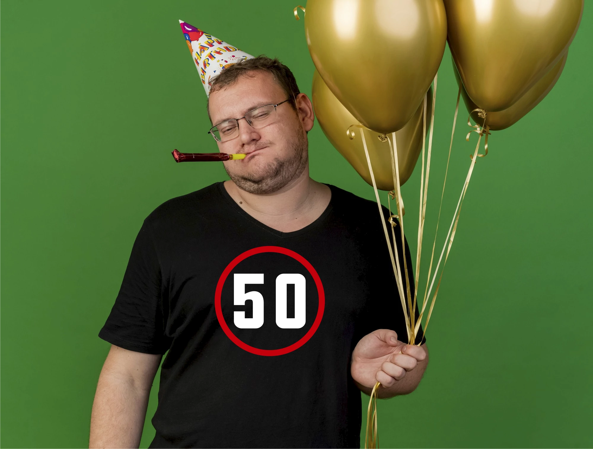 50  éves – Vicces, Egyedi Nyomtatott Póló