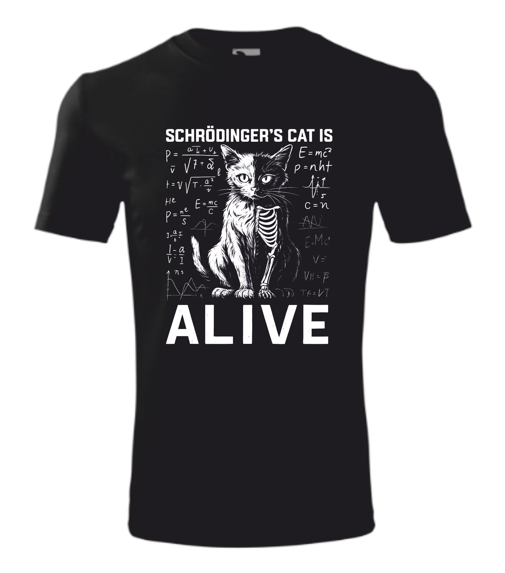 Schrödringer macskája póló-Vicces egyedi nyomtatott póló